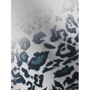 

Leopard Print Short Sleeve Plus Size Top, White