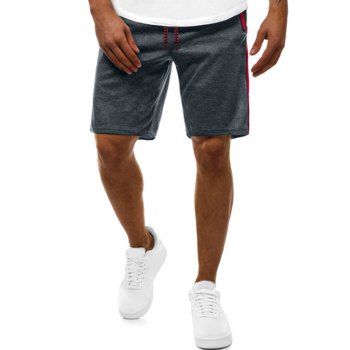 

Contrast Color Zip Pockets Casual Shorts, Gray
