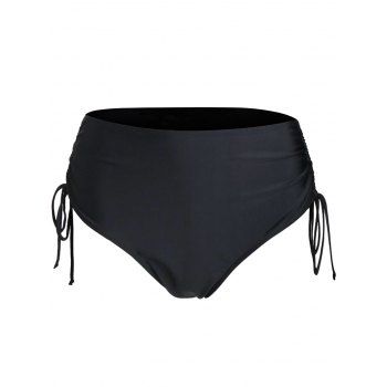 

Mid Rise Cinched Swim Briefs, Black