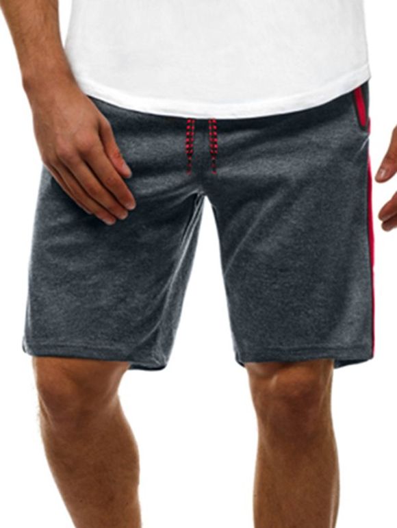 Contrast Color Zip Pockets Casual Shorts - Gris XL