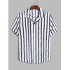 Chemise Rayée Boutonnée avec Poche en Lin - multicolor XL