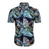Chemise Hawaïenne Feuille Tropicale Imprimée à Manches Courtes - multicolor M