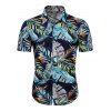 Chemise Hawaïenne Feuille Tropicale Imprimée à Manches Courtes - multicolor XL