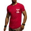 T-shirt Décontracté Lettre Graphique Imprimée - Rouge Lave 2XL