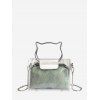 Mini Sac à Bandoulière en Vinyle Transparent Motif Floral 2 en 1  - Vert clair 