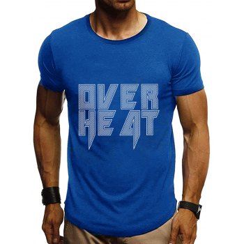 

Graphic Printing Short Sleeves T-shirt, Blueberry blue