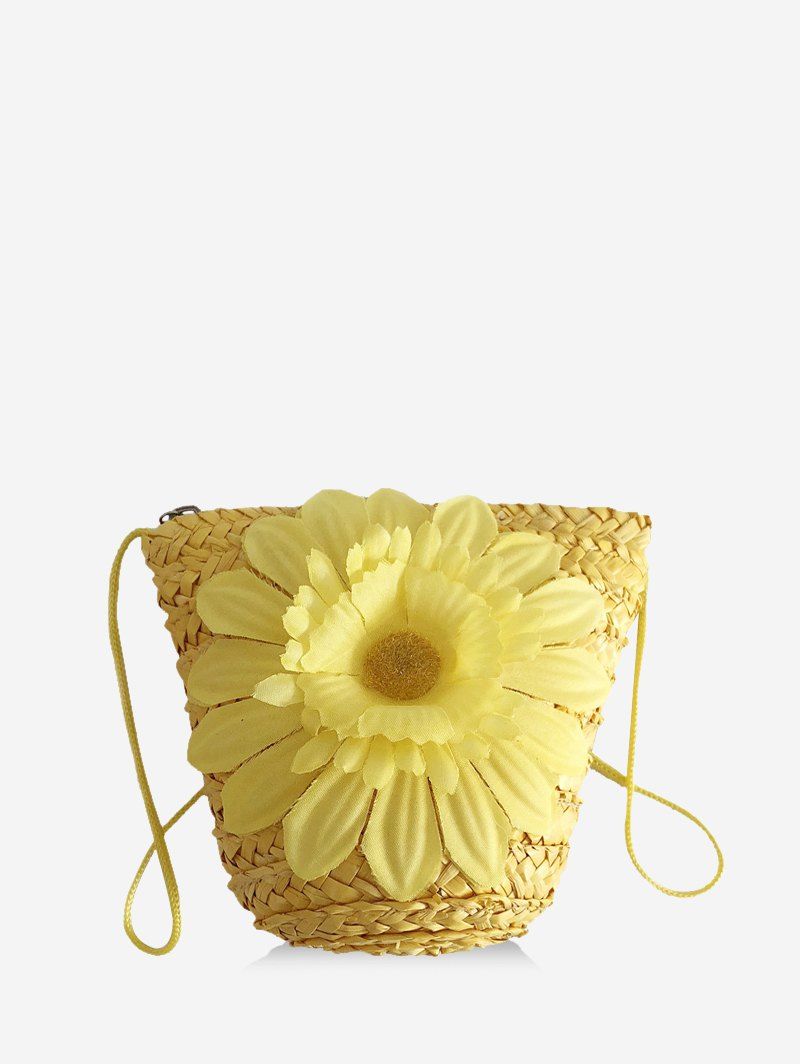 

Beach Flower Crochet Mini Crossbody Bag, Yellow