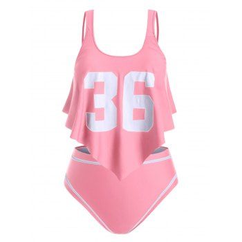 

Plus Size Ruffled Crisscross Tankini Swimsuit, Pink