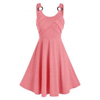

Solid Color O-ring Mini Cami Dress, Pink rose
