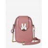 Sac à Bandoulière Lapin Imprimé avec Chaîne - Rose clair 