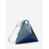 Colorblock Geo Leather Handbag - BLUE KOI 