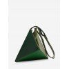 Sac à Main Géométrique en Blocs de Couleurs en Cuir - Vert Mer Moyen 