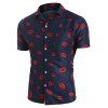 Chemise Décontractée Lèvre Imprimée Boutonnée avec Poche - Cadetblue L