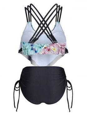 Bohemian Print Cinched Padded Tankini Set