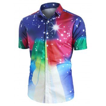 

Colorful Gradient Spotty Button Up Shirt, Multicolor