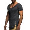 T-shirt Décoré de Zip en Couleur Unie à Manches Courtes - Blanc XL