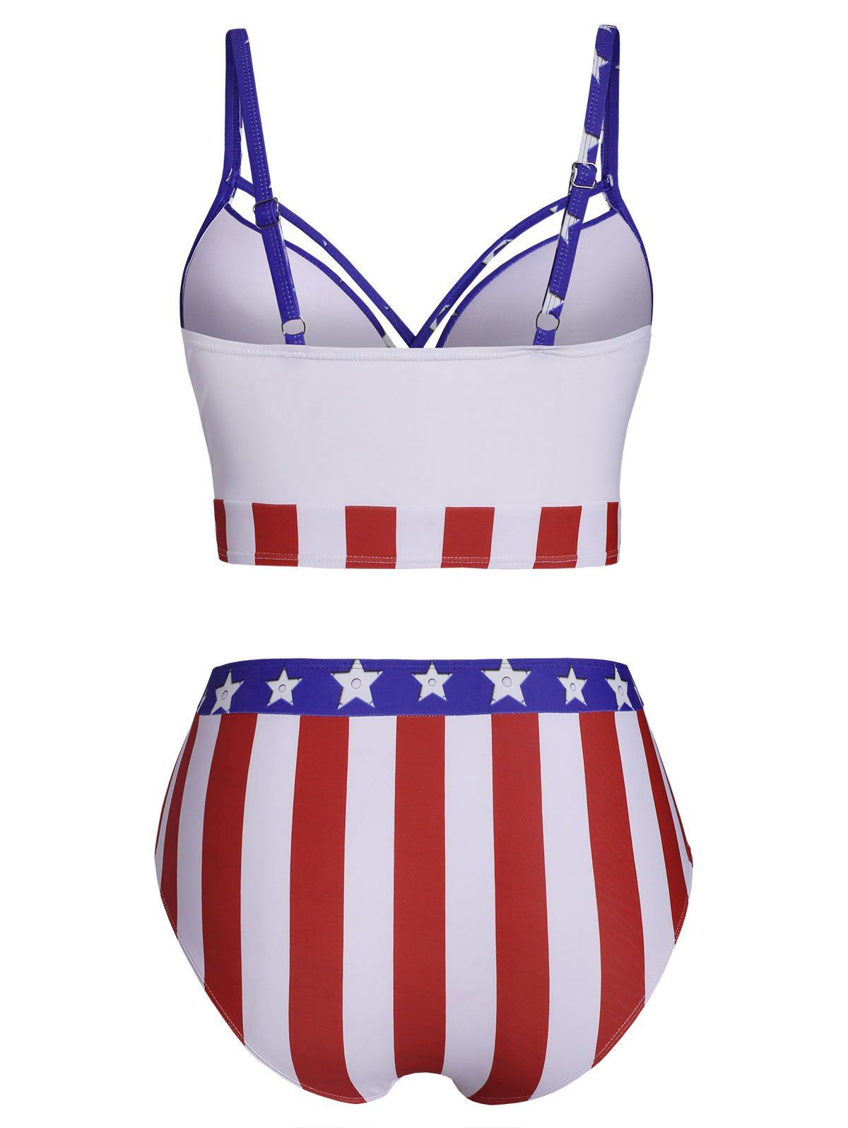 [34% OFF] 2021 Plus Size American Flag Print Underwire Bikini Swimwear ...