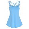 Débardeur à Bretelles Couleur Pure à Anneaux - Bleu clair 3XL