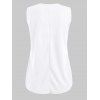 High Low Slit Buttoned Textured Tank Top - WHITE S