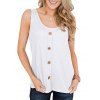 High Low Slit Buttoned Textured Tank Top - WHITE S