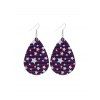 Boucles d'Oreilles Pendantes Drapeau Etoile Goutte d'Eau Imprimé - multicolor A 