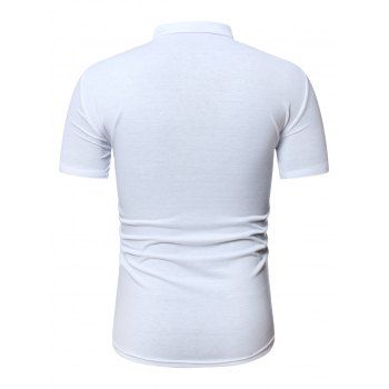 Kaufen Short Sleeve Lace-up Contrast T-shirt. Bild