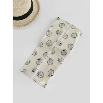 

Pear Print Thumb Hole Mesh Arm Gloves, Light yellow