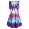 Débardeur Tunique Teinté Croisé Ombré de Grande Taille - multicolor 5X
