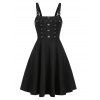 Robe Gothique à Bretelle Bouclée avec Bouton - Noir 3XL