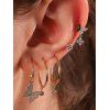 Rhinestone Butterfly Drop And Stud Earring Set - GOLD 