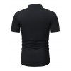 T-shirt Contrasté à Manches Courtes à Lacets - Noir XS