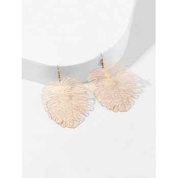 

Tropical Leaf Hollow Out Earrings, Gold