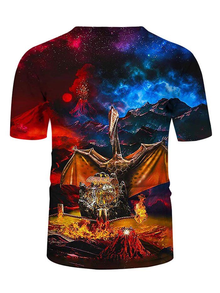 [28 OFF] 2020 Wings Of Fire Dragon Print Crew Neck Casual T Shirt In