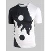 T-shirt Ying Yang Graphique Loup - Noir M