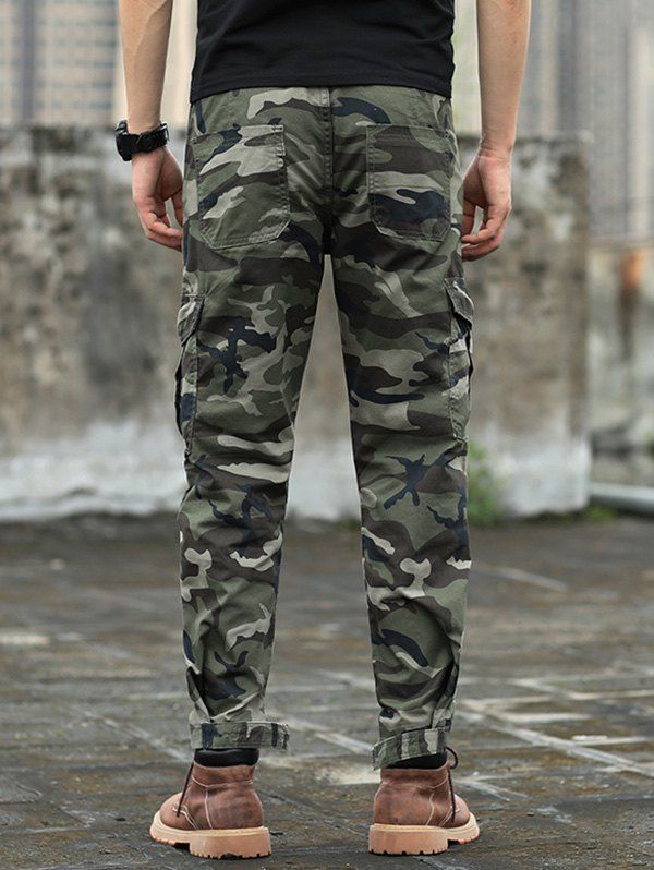 leaf print cargo pants