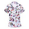 Chemise de Plage Feuille Imprimée Partout - Blanc S