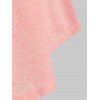 T-shirt Tordu en Résille Insérée à Epaule Dénudée de Grande Taille - Rose clair L