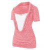 T-shirt en Dentelle Jointive de Grande Taille - Rose Cochon 3X