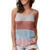 Colorblock Knitted Casual Tank Top - multicolor A XL