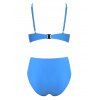 Maillot de Bain Bikini Découpé à Taille Haute - Bleu Dodger 5X