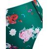 Plus Size Floral Print High Rise Bikini Set - SEA GREEN 4X