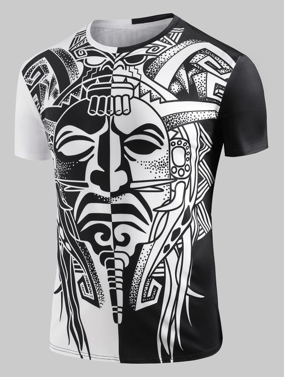 T-shirt Ying Yang Graphique Totem - Noir XL