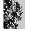 Plus Size Dots Flower Print Tankini Swimwear - BLACK L