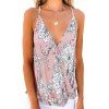Haut à Bretelle Superposé Fleur Imprimée Haut Bas - Rose 2XL