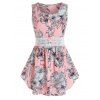 Débardeur Boutonné Fleuri Imprimé Panneau au Crochet de Grande Taille - Rose 3X