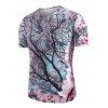 T-shirt de Vacances 3D Fleur de Cerisier Imprimé - multicolor 2XL