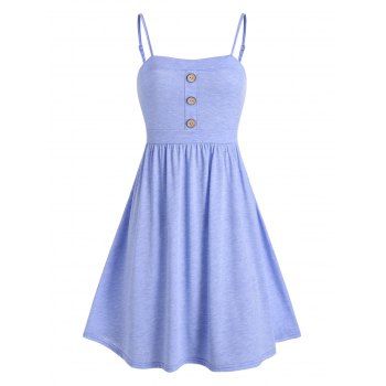 

Buttoned Mini Flare Dress, Purple mimosa