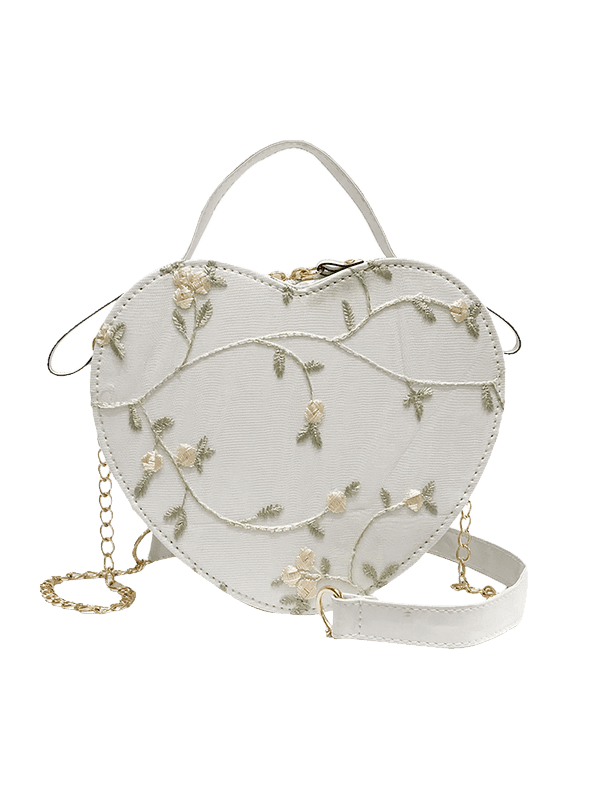 mini pepper crossbody with heart petal print