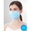 Une-pièce Masque Respiratoire Jetable 3 Couches avec Certification FDA et CE - Bleu Ciel 1PC