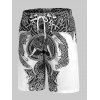 Totem Graphic Print Drawstring Shorts - WHITE M